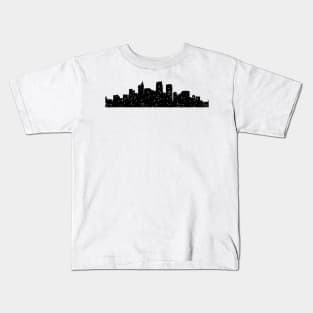 Panorama city in snow or lights Kids T-Shirt
